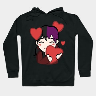 CHICA DE PELO MORADO CON CORAZONES Hoodie